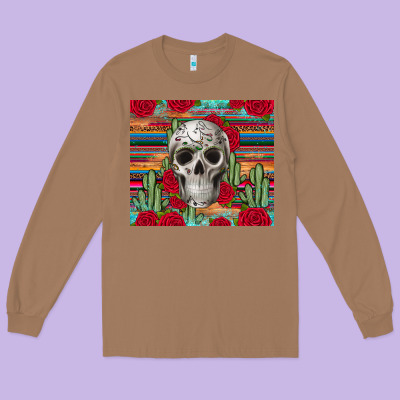 Skull Cactus Long Sleeve Tee Designed By Jahusdesignshop