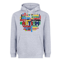 Heather Grey autism heart Heavyweight Hoodie - MaliasSmallBusiness