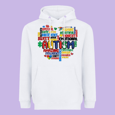 Autism Heart Heavyweight Hoodie Designed By Maliassmallbusiness