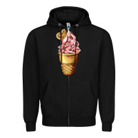 Black ice cream fast food Zipper Hoodie - AdoDesignShop