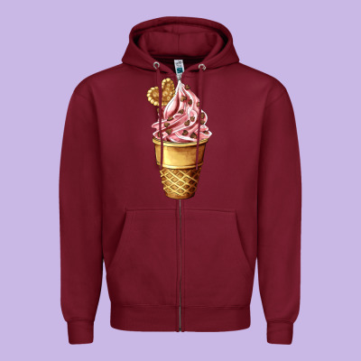 Ice Cream Fast Food Zipper Hoodie Designed By Adodesignshop