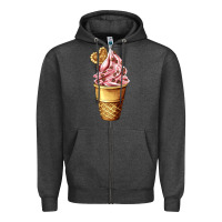 Charcoal Heather ice cream fast food Zipper Hoodie - AdoDesignShop