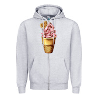 Heather Grey ice cream fast food Zipper Hoodie - AdoDesignShop