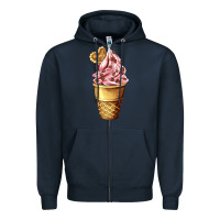 Navy ice cream fast food Zipper Hoodie - AdoDesignShop