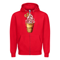 Red ice cream fast food Zipper Hoodie - AdoDesignShop