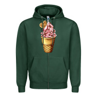 Sports Green ice cream fast food Zipper Hoodie - AdoDesignShop