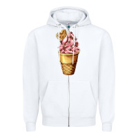 White ice cream fast food Zipper Hoodie - AdoDesignShop