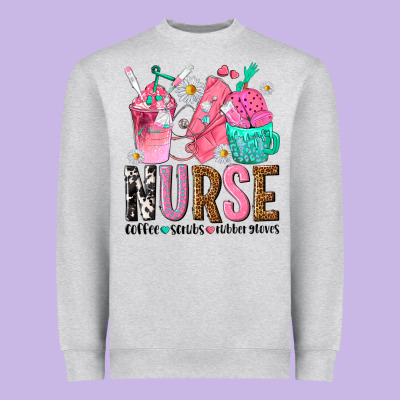 Nurse Coffee Scrubs Rubber Gloves Heavyweight Sweatshirt Designed By Texasbilliewilder