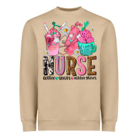 Mushroom nurse coffee scrubs rubber gloves Heavyweight Sweatshirt - texasbilliewilder