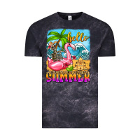 Cloud Black hello summer skeleton Vintage Tee - Zillion Design Studio
