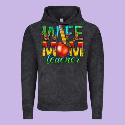 Vintage Hoodie wife mom teacher