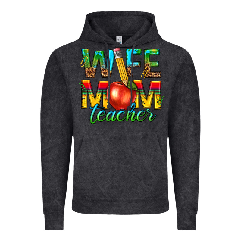 Wife Mom Teacher Vintage Hoodie by texasbilliewilder | Teevron