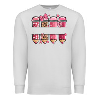Dove Grey custom name valentine's day school pencils Premium Sweatshirt - MaliasSmallBusiness