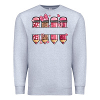 Heather Grey custom name valentine's day school pencils Premium Sweatshirt - MaliasSmallBusiness