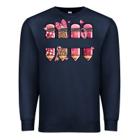 Navy custom name valentine's day school pencils Premium Sweatshirt - MaliasSmallBusiness