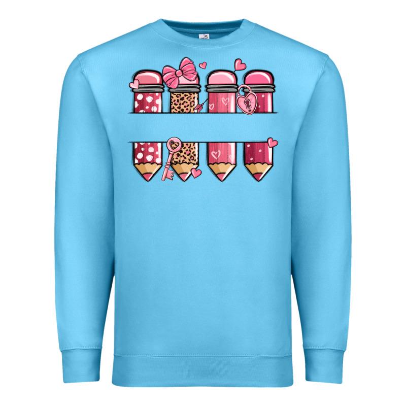 Custom Name Valentine's Day School Pencils Premium Sweatshirt by MaliasSmallBusiness | Teevron
