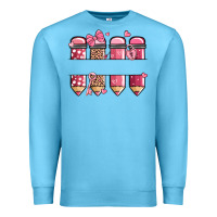 Ocean Blue custom name valentine's day school pencils Premium Sweatshirt - MaliasSmallBusiness