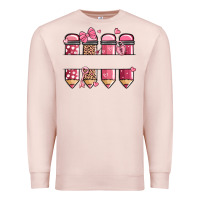 Pale Pink custom name valentine's day school pencils Premium Sweatshirt - MaliasSmallBusiness