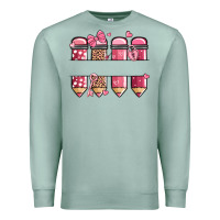Seafoam custom name valentine's day school pencils Premium Sweatshirt - MaliasSmallBusiness