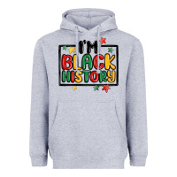 Heather Grey i'm black history Heavyweight Hoodie - MaliasSmallBusiness