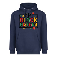 Navy i'm black history Heavyweight Hoodie - MaliasSmallBusiness