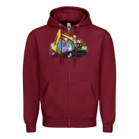Burgundy easter excavator gnome egg leopard Zipper Hoodie - Artiststas