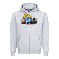 Heather Grey easter excavator gnome egg leopard Zipper Hoodie - Artiststas