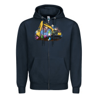 Navy easter excavator gnome egg leopard Zipper Hoodie - Artiststas