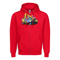Red easter excavator gnome egg leopard Zipper Hoodie - Artiststas