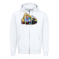 White easter excavator gnome egg leopard Zipper Hoodie - Artiststas
