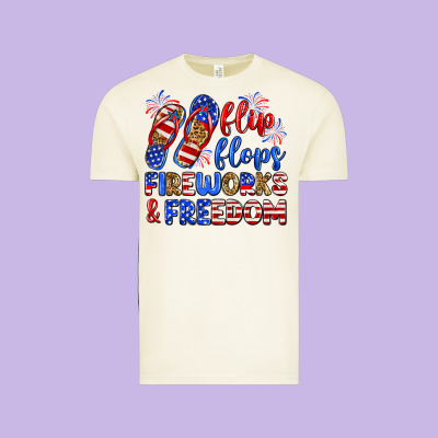 Flip Flops Fireworks And Freedom Vintage Tee Designed By Zillion Design Studio
