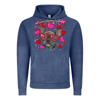 Vintage Denim valentine's day french bulldog puppy Vintage Hoodie - RanaPortraitStore