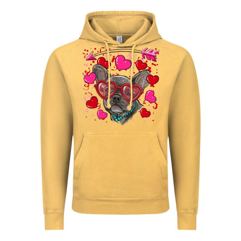 Valentine's Day French Bulldog Puppy Vintage Hoodie by RanaPortraitStore | Teevron
