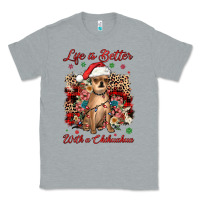 Heather Grey christmas life is better with a chihuahua Classic Tee - JahusDesignShop