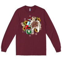 Burgundy Christmas dental sunflower Long Sleeve Tee - JahusDesignShop