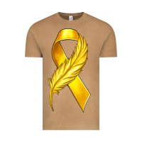 Vintage Camel Childhood Cancer Ribbon with Feather Vintage Tee - texasbilliewilder