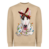 Mushroom bull terrier with christmas lights Heavyweight Sweatshirt - RanaPortraitStore