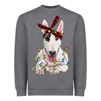 Bull Terrier With Christmas Lights Heavyweight Sweatshirt | Teevron