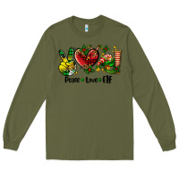 Army Green peace love  elf Long Sleeve Tee - AdoDesignShop