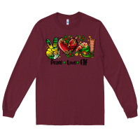 Burgundy peace love  elf Long Sleeve Tee - AdoDesignShop