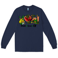 Navy peace love  elf Long Sleeve Tee - AdoDesignShop