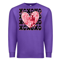 Purple xoxo heart valentine's day Premium Sweatshirt - MaliasSmallBusiness