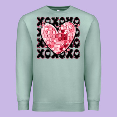 Xoxo Heart Valentine's Day Premium Sweatshirt Designed By Maliassmallbusiness