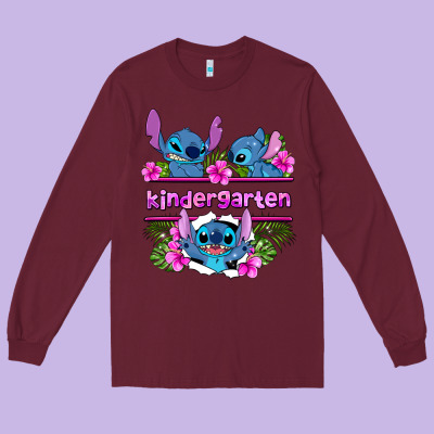 Preview Flower Stitch Kindergarten Long Sleeve Tee Designed By Adodesignshop