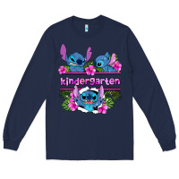 Navy preview flower stitch kindergarten Long Sleeve Tee - AdoDesignShop