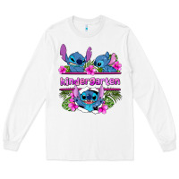 White preview flower stitch kindergarten Long Sleeve Tee - AdoDesignShop