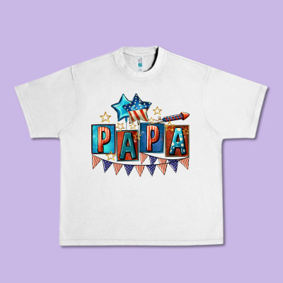 American Papa 4th Of July Urban Heavy Tee Designed By Cowgirlartshop