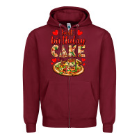 Burgundy best birthday cake pizza Zipper Hoodie - AdoDesignShop