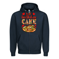 Navy best birthday cake pizza Zipper Hoodie - AdoDesignShop