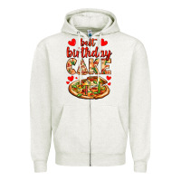 Oatmeal Heather best birthday cake pizza Zipper Hoodie - AdoDesignShop